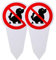 2 Stück Kein Hundeklo Schild,Wetterfest UV-Schutz Kein Hundeklo Beidseitig Bedruckt,15x30 cm Korrosionsschutz Schild Hunde Kacken Verboten Steckschild Groß mit Erdspieß,Für Haus,Hof und Park
