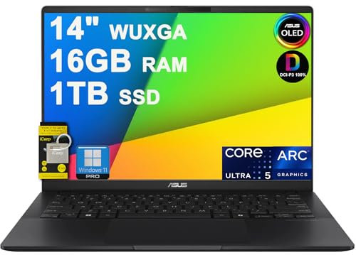 ASUS Vivobook S 14 Laptop per Creator Designer Business Professionale Leggero 14 pollici OLED AI-Powered Intel 8-core Ultra 5 226v (>Ultra 7 155H) 16GB RAM 1TB SSD Win11Pro ICP Hub Copilot+PC