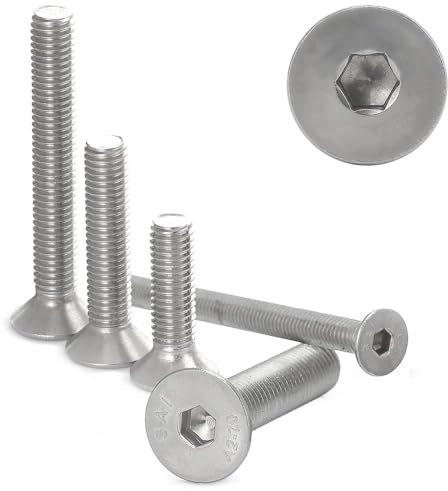10 Stück Senkkopfschrauben M8x100 mit Innensechskant Edelstahl A2 Senkschrauben DIN 7991 / ISO 10642 WIBTEC®