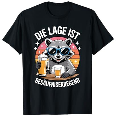 Waschbär Die Lage Ist Besäufniserregend Malle Party T-Shirt