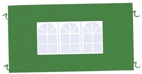 Ｚｉａｌｏｆｉ Zelt Seitenwand 300cm x 200cm, Seitenteile Seitenwände Seitenplanen Ersatzwände mit Panorama Fenster, Side Wall Panel Replacement Wasserdicht mit Fenster für Pavillon Markise Garten, GrÜn