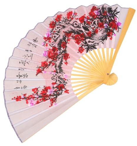 Hemobllo Large Wall Fan Decoration Chinese Style Folding Fan Wall Decor for Living Room or Headboard Lightweight Paper and Bamboo Foldable Photography Prop