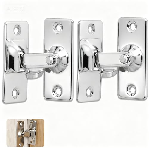 XIYING 2 Pcs 90 Degree Door Lock, Bathroom Toilet Door Lock Locks Bolts for Internal Doors Bedroom for Bathroom, Toilet, Bedroom