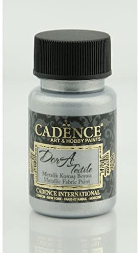 Cadence Silver Dora Textile Metallic - Pintura textil para tela, 50 ml