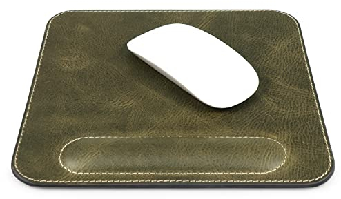 Londo Tapis de Souris en Cuir Véritable avec Repose Poignet - Ergonomique Confort Tapis de Souris