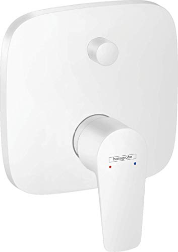 hansgrohe 71474700 Talis E - Grifo monomando para bañera (con combinación de fusibles integrados), color blanco mate