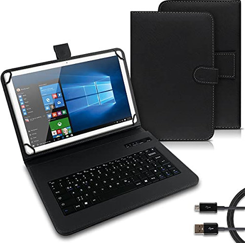 UC-Express Tablet Tastatur Schutzhülle - kompatibel mit PEAQ PET 100 Geräten - Bluetooth Hülle für Tablets - ultradünne Tablettasche - Tablet Case - Deutsch QWERTZ Layout