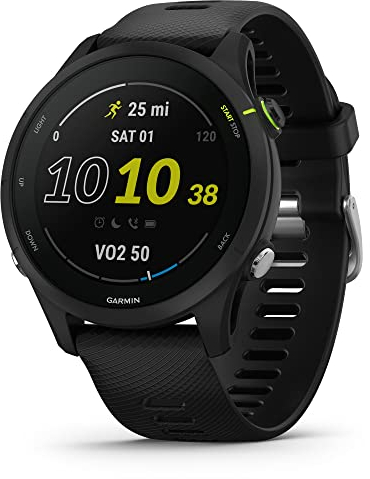 Garmin Forerunner® 255 Music, Montre Intelligente de Course à Pied, GPS, avec Musique, informations avancées, Batterie Longue durée, Noir, 46 mm