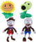 3 PCS Plants VS Zombies Plush Plants Normal Sets Toys Sunflower，Green Pea，Gray Zombies, Brown Coat Toys PVZ Figure Doll, Great Gift for Christmas, Birthday New