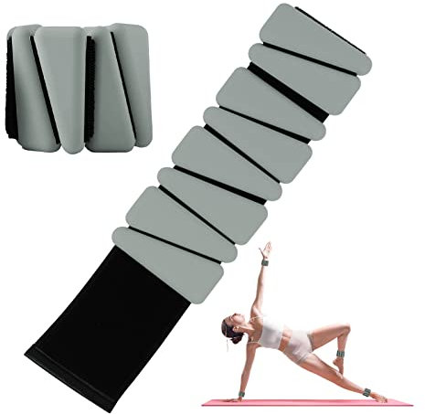 Handgelenkgewichte 2er Set, verstellbare Silikon-Workout-Gewichte für Frauen und Männer, tragbare Knöchel-/Handgelenkgewichte geeignet für Yoga, Tanz, Pilates, Poolübungen und Joggen, 0,9 kg