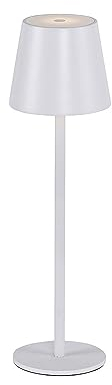 SellTec LED Tischleuchte Akku USB, weiß dimmbar Touchdimmer, IP54 Außen für Garten, Gartentisch, Camping, Balkon oder Terrasse (1 Stück, Weiß)