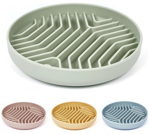 Cuencos de silicona para perros de alimentación lenta con ventosas: diseño antideslizante, adecuados para perros y gatos medianos a pequeños, reduce el aburrimiento y la ansiedad. XAQMHSW