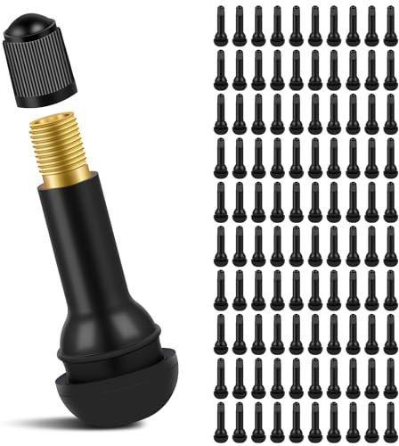 100 Stück TR414 Gummi Ventile,Universal Gummiventile 11,3mm Ventilloch,Snap-In Gummiventile Ventile Autoventil bis 4,5 Bar, Gummiventil Reifen für Meist Auto, Motorräder