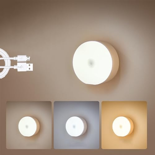 MODOAO Mini Luz Nocturna LED Recargable Inalámbrica, Táctil Con 3 Modos, Regulable Para Interiores, Escaleras, Sala, Baño, Pasillos, Armario, Cocina