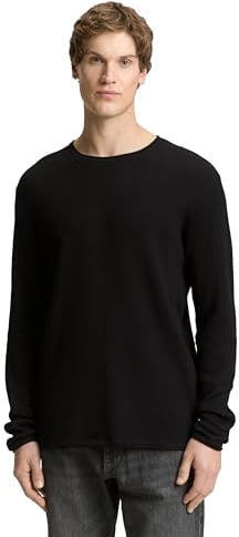 TOM TAILOR Denim Herren Structured roll Edge Knit 1042517
