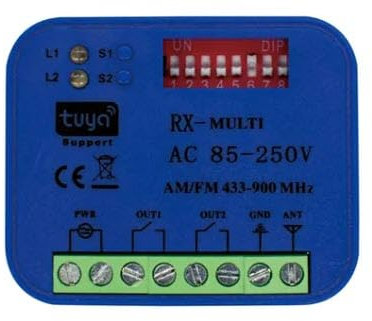 ECI ELETTROFORNITURE Ricevente telecomando universale 85-250V per cancello interruttore Controller a 2 canali per trasmettitore 433 868 MHz RX Multi WI FI