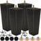VIDETOL Black Wooden Furniture Legs Set of 4, 6 inch / 15 cm Square Sofa Legs, Solid Wood Furniture Replacement Feet with Screws, Mounting Plate, Rubber Mats for Sofa, Chair, Cupboard, Couch