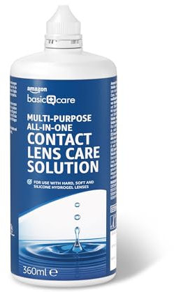 Amazon Basic Care, Soluzione multifunzionale completa per lenti a contatto 3 x 360 ml