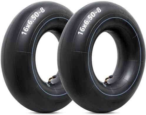 Heavy Duty 16x6.50-8 Inner Tubes with TR-87 Bent Valve Stem, Premium Replacement 16x6.50-8/16x7.50-8 Lawn Mower Tire Tubes Fit for Tractor, Garden Trailer, Golf Carts, Wheelbarrows and More Pack of 2