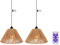 EcoGehen 2x Boho Hängelampe mit Batterie Fernbedienung Deckenlampe ohne Strom Batteriebetrieben Pendelleuchte Rattan Regenschirm Lampenschirm Wasserdicht Lampe für Balkon Party Weihnachten Geschenk