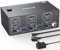 KVM Switch 2 PC 3 Monitore 8K@60Hz 4K@144Hz, Triple Monitore 2 HDMI+Displayport USB3.0 KVM-Switches mit 4 USB 3.0 Ports, Kabelfernbedienung und 2 USB Kabel