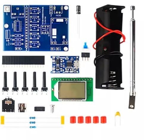 Asyduey Récepteur Radio FM Kit de Soudage Électronique Écran LCD DIY Électronique pour L'Auto-Assemblage et la Pratique du Soudage Pièces de Rechange Accessoires C-Kit