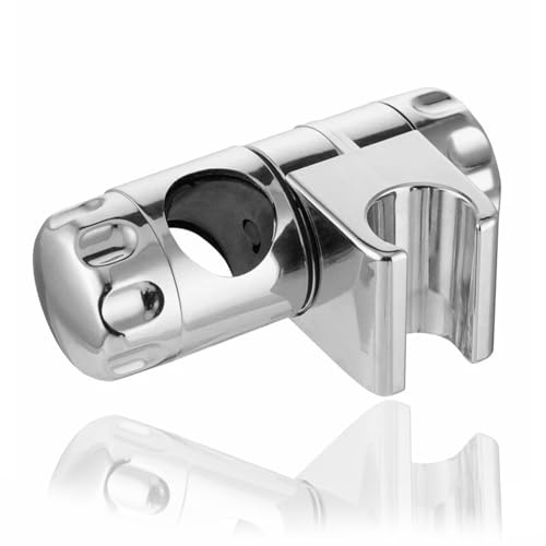 Universal Duschkopf Handbrause Gleiter Halterung Bad Verstellbar Halter 25mm für Duschstange Wandstange, 360° drehbar, ABS Chrome