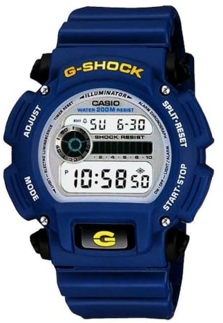 Casio Men's DW9052-2 G-Shock Blue Rubber Digital Dial Watch, Black, Casual