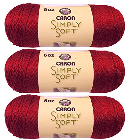 Caron - Simply Soft - Pack of 3 Solid Thread Balls 6 oz