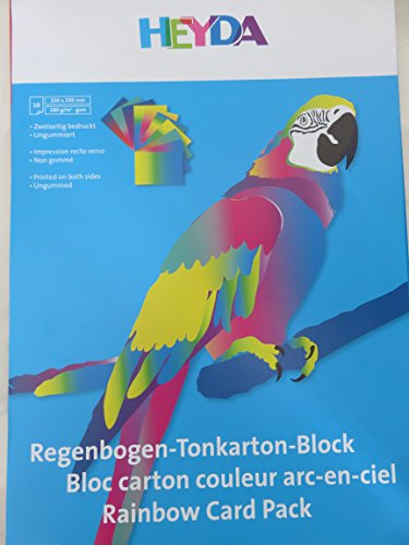 Heyda Regenbogen-Tonkarton-Block 10 Blatt 230x330 mm
