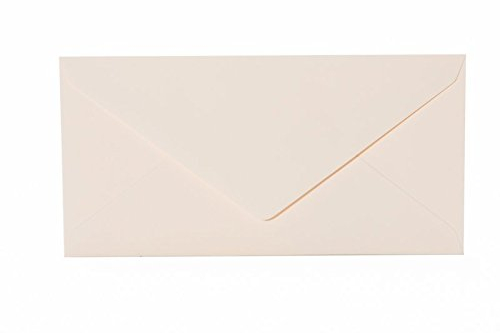 Paper24 DIN lang Briefumschläge (11 x 22 cm), Grammatur 120 g/m², 50 Stück, Farbe: 02 creme mit Dreieckslasche