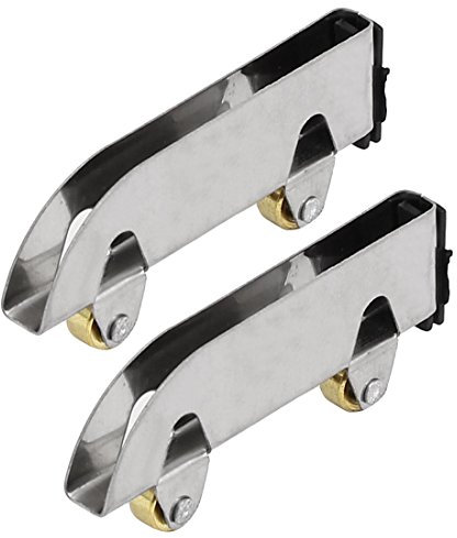 sourcing map 2pcs roulette porte coulissante verre poulie de fenêtre 57mm Longueur 7mm Diamètre Double Rouleaux Roue