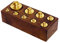 Fabris Uber Socle en bois avec 9 poids de balance en laiton de différents grammages