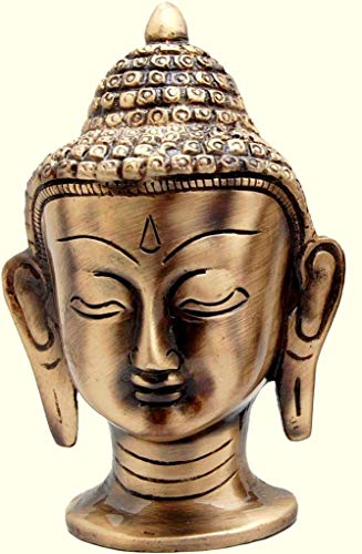 eSplanade Beste Qualität Messing Statue Buddha Meditieren Idol Metall Kopf Figur | Tibetisch-buddhistische Statue - Buddha Statue