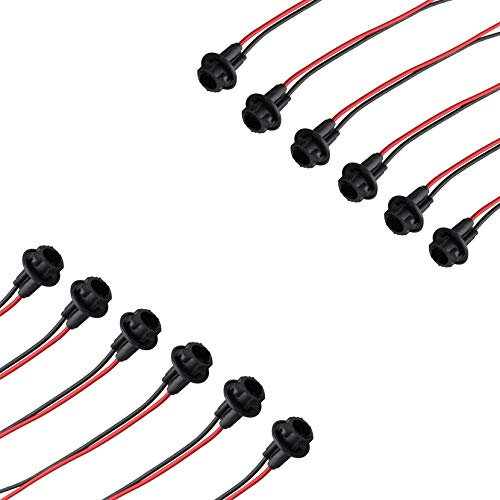 Jopto 12 Pièces T10 Auto Voiture Lumière en Caoutchouc Prise De Fil De Cuivre Ampoule Support De Lampe W5W 12V 194168 LED Ampoule Base Connecteur