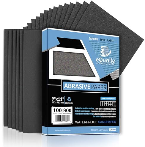 Schleifblätter Schleifpapier für Holzmöbel Schleifpapier | 100 Blatt | Körnung 800 | Körnung 21,80 MCM | 9x11 | Wasserdichtes Siliziumkarbid-Schleifmittel