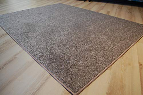 Miami Teppich Taupe beige Velours umkettelt - Verschiedene Größen (120 x 180 cm)
