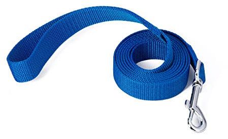 Siumouhoi Robuste Hundeleine aus Nylon, 2,5 cm breit, 1,8 m, 3 m, 4,5 m lang, für kleine und mittelgroße Hunde (blau, 1,8 m)