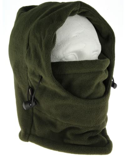 DNA Cold Weather Carp Fishing Fleece Lined OD Green Adjustable Snood with Face Guard