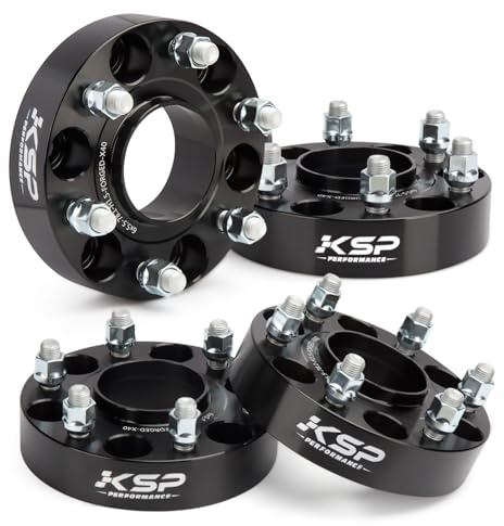 KSP 6X5.5 Wheel Spacers for Silverado Sierra,1.5(38mm) Real Forged Spacers with 78.1mm Hub Bore M14x1.5 Studs fit for Tahoe Avalanche Express Suburban Sierra Yukon