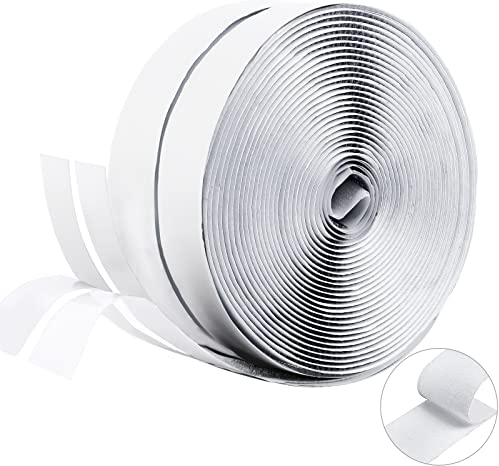 fowong Klettband Selbstklebend, 5.5M Extra Stark, Doppelseitig Klebende mit Klettverschluss 20mm Breit Selbstklebendes Klebepad mit Flauschband und Hakenband (Weiß)