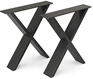 Vicco Tischbeine, Tischfüsse, Schwarz, 40 x 42 cm X-Form
