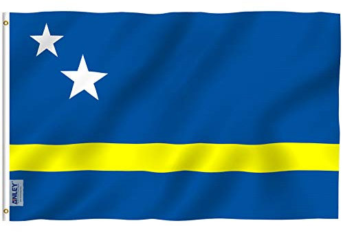 Anley Fly Breeze 3x5 Fuß Curaçao Flagge - Lebendige Farbe und Fade Proof - Leinwand Kopf und doppelt genäht - Curaçaoan Flags Polyester mit Messing Ösen 3 X 5 Ft