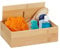 Relaxdays Aufbewahrungsbox mit Deckel, Bambus Kasten, Deko, für Utensilien, Allzweckkiste, klein, HBT: 7x22x15 cm, Natur