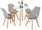 H.J WeDoo Esstisch mit 4 Stühle Essgrupp Holztisch und Grau Skandinavisches Stuhl Esstisch Set für Esszimmer Küche 80cm