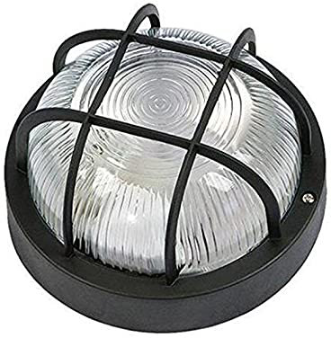 kippen 4203A1 - Plafón redondo con rejilla negra de poliamida, dimensiones 18 x 10 cm