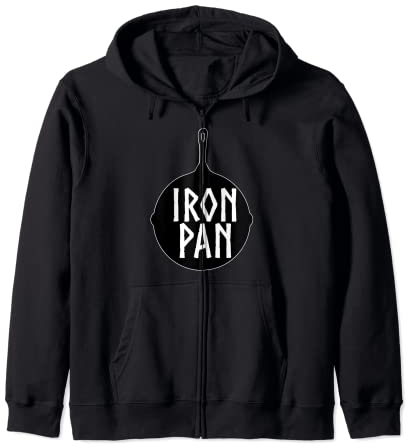Iron Pan Cast Iron Skillet Fan Chef Cooking Zip Hoodie
