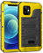 Beeasy Case for iPhone 12 Shockproof Waterproof Heavy Duty Protective,Military Full Body Tough Case Built in Screen Protector,Metal Hard Armour Phone Case for iPhone 12 6.1,Yellow