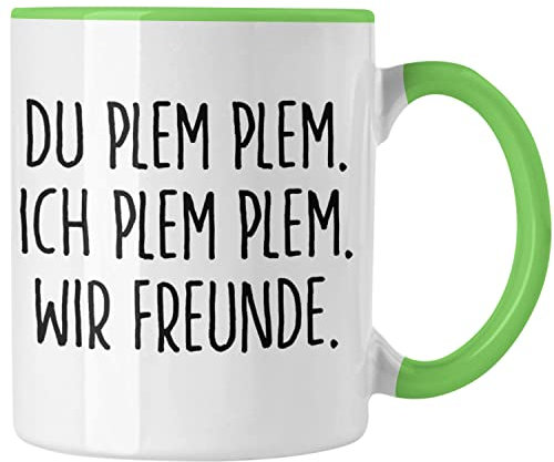 Trendation - Beste Freunde Tasse Geschenk Beste Freundin Freund Kaffeetasse Geschenkidee Allerbeste BFF Freundin Spruch Geburtstag Freundinnen (Grün)