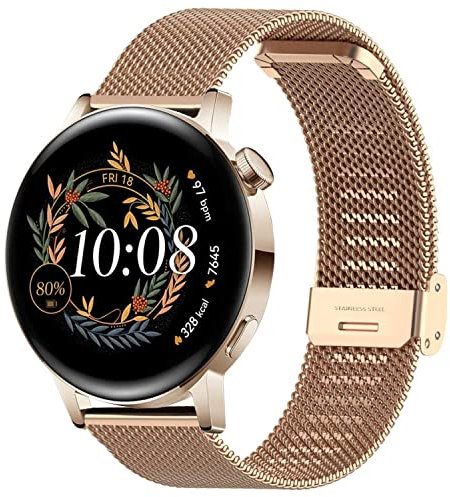 Cinturino Compatibile con Huawei Watch GT 3/GT2 42mm Cinturino Metallo 20mm Cinturini in Acciaio Inossidabile per Galaxy Watch 4 40mm 44mm/4 Classic 42mm 46mm/Galaxy Watch Active 2